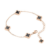 Four-Leaf Clover Bracelet Mini, Rose Gold & Mother of Pearl Grey