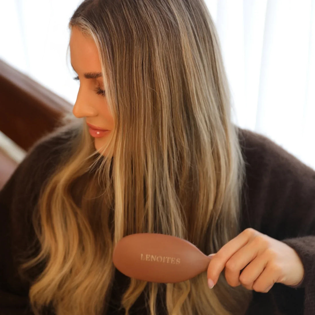 Wild Boar Hair Brush in color Mocha