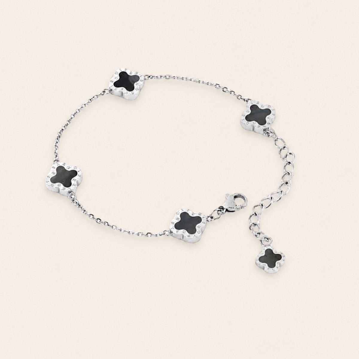 GRAYNOISE Clover Smile Cubic Bracelet SV 6mm S925 Moissanite Four 