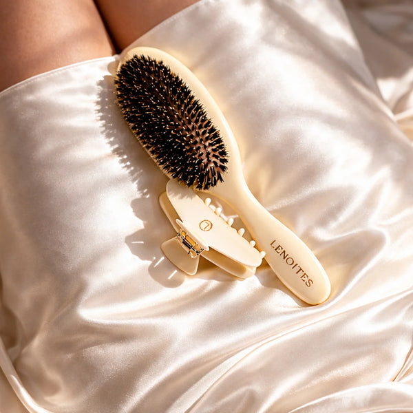 Wild Boar Hair Brush + Claw Clip Set