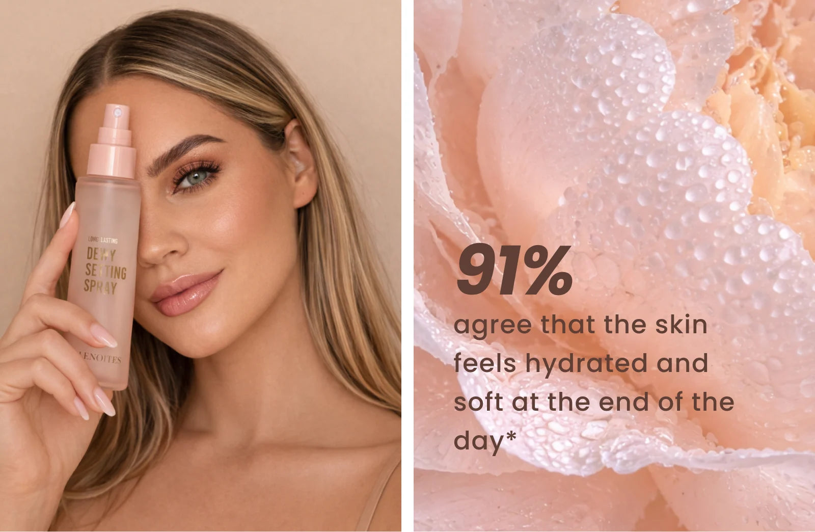 the skin feels hydrated and soft after using Lenoites Setting Spray
