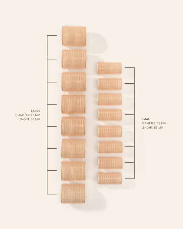 Lenoites Self Grip Hair Rollers i två storlekar - large 40 mm och small 28 mm