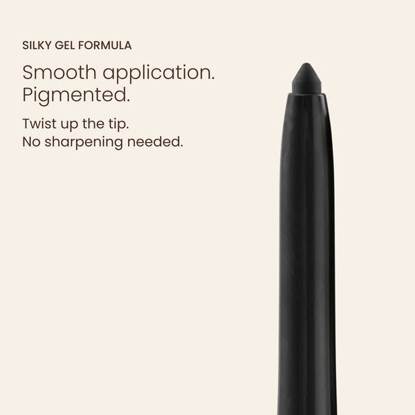 Silk Longwear Gel Eyeliner – Intense Black – Silky gel formula. Smooth application. Pigmented.