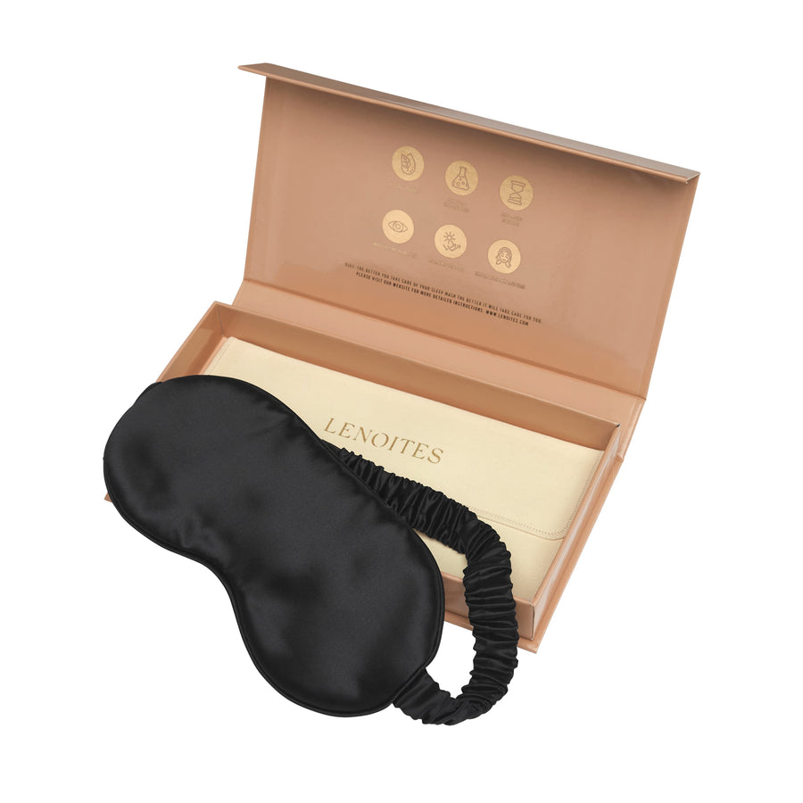 Mulberry Sleep Mask with Pouch, Black