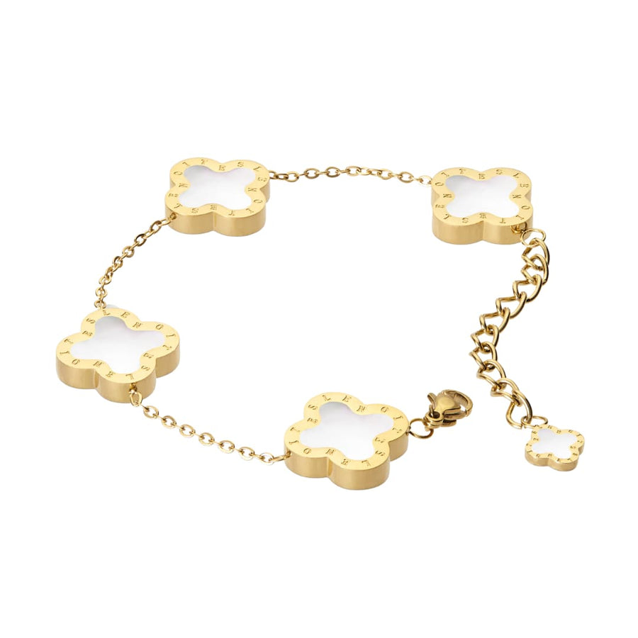 Buy 14K Yellow Gold Four Leaf Clover Bracelet Dainty Good Luck Online in  India 
