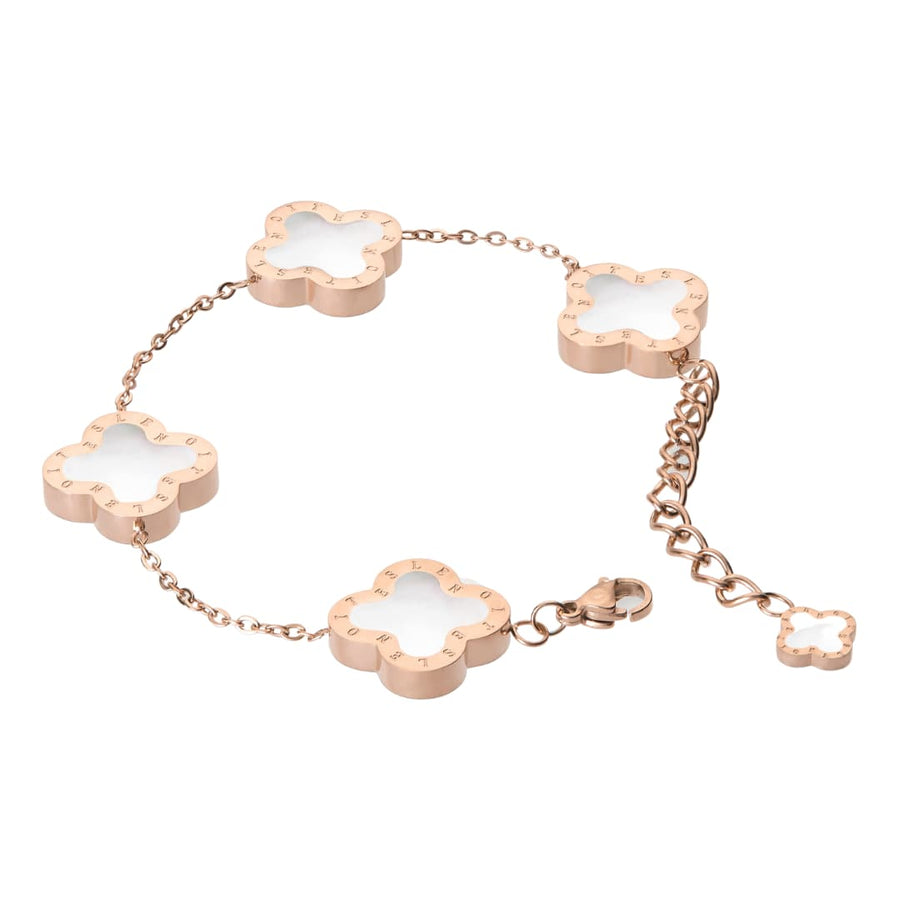 Four-Leaf Clover Bracelet, Rose Gold & Mother of Pearl